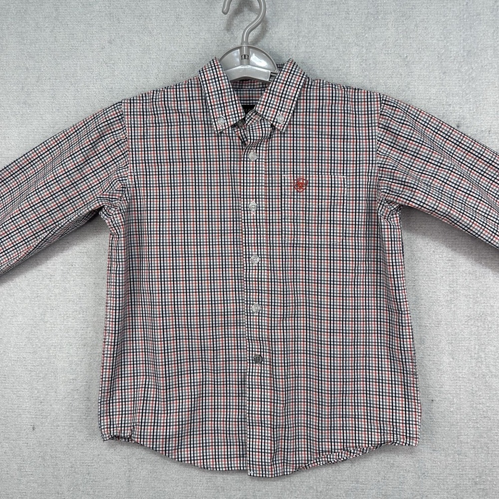 Ariat Pro‎ Series Boys Small (8) Checkered Long Sleeve Button Up
